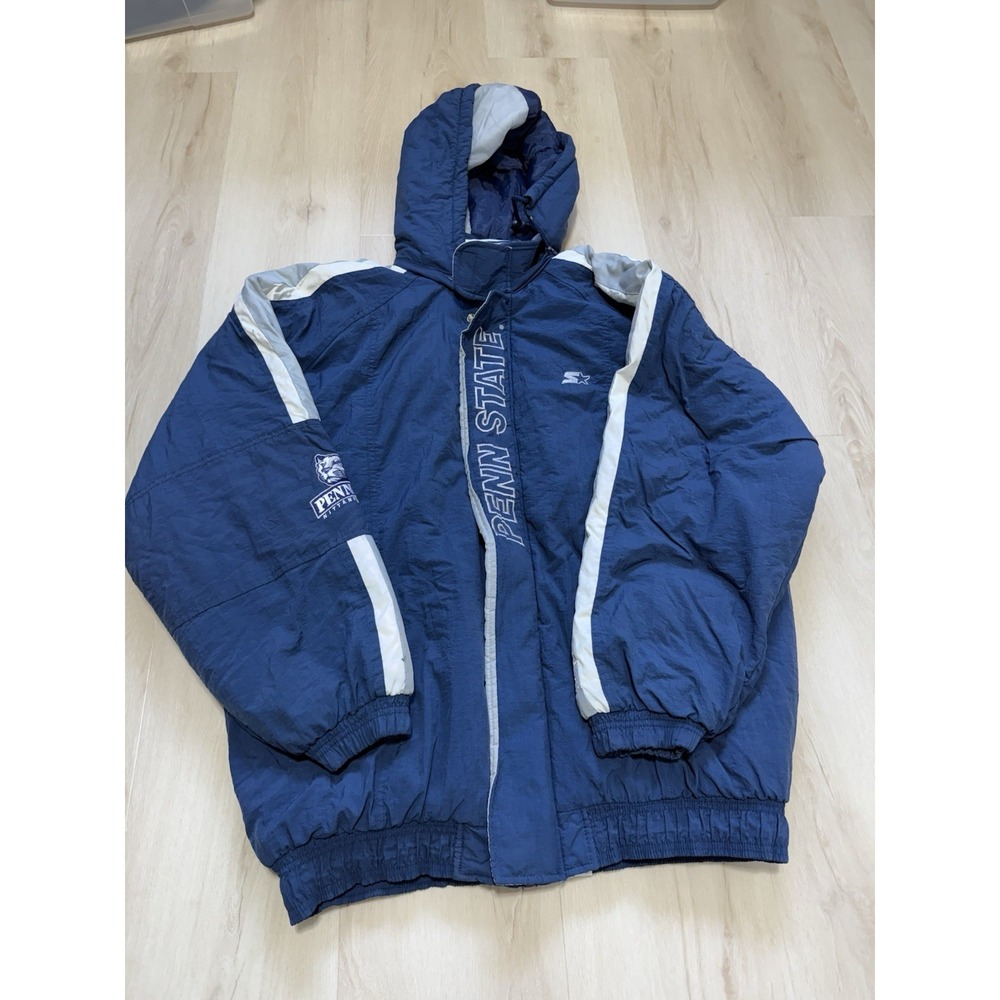 Vintage Penn State Nittany Lions Starter Blue Full Zip Puffer Jacket Men's 3XL
